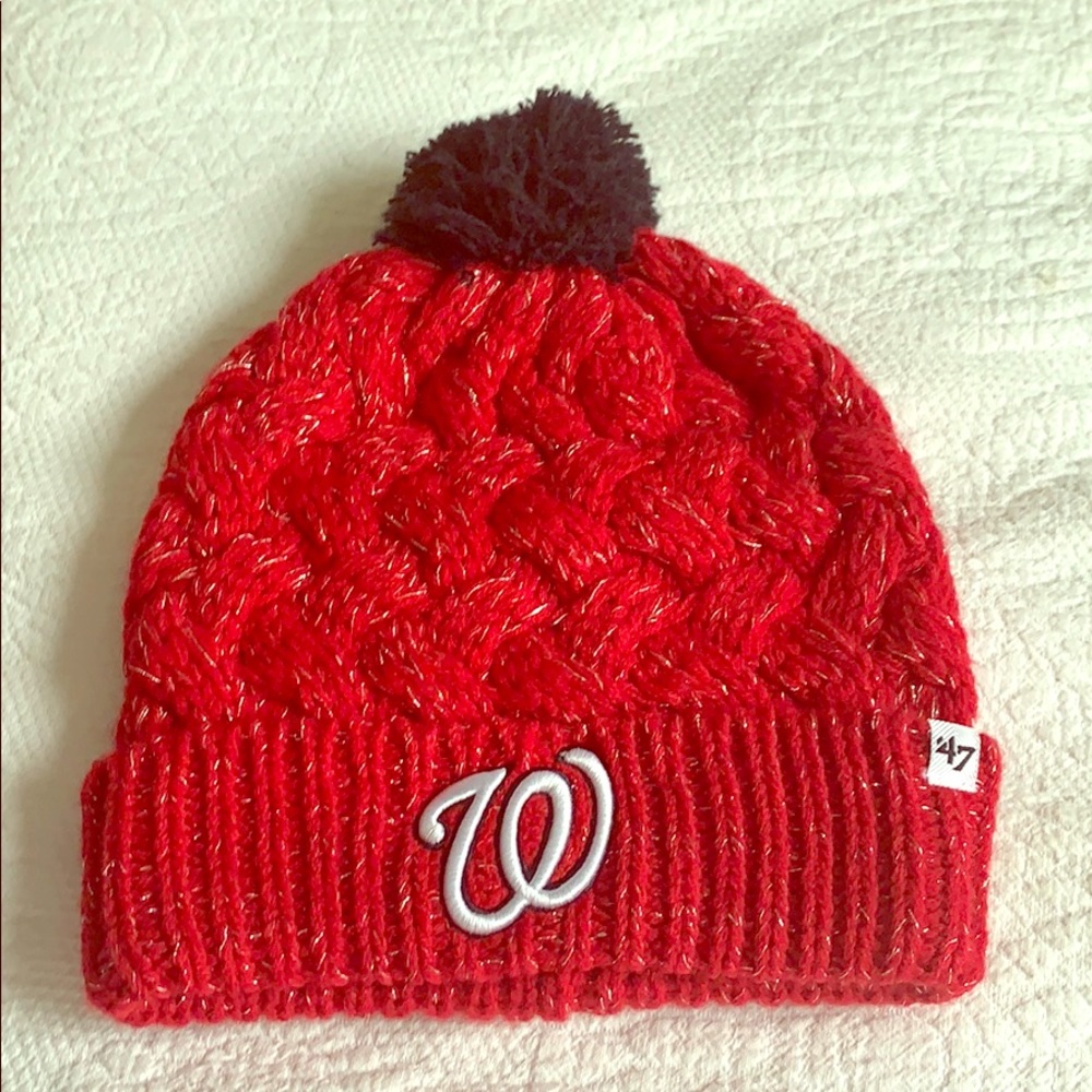NEW Silver/Red Nationals Winter Hat
